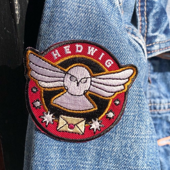 Abercrombie Kids Jean Jacket Distressed with Patches S/10 - Picture 3 of 7